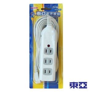 東亞 一燈四插座過載保護電源延長線 15尺 TY-108-15尺