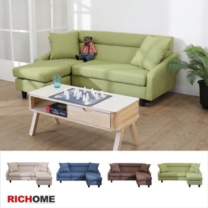 【RICHOME】長野日式L型沙發-綠