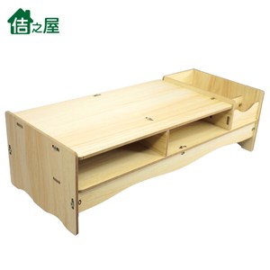 【佶之屋】5mm加厚木質DIY液晶螢幕增高收納/置物架橡木