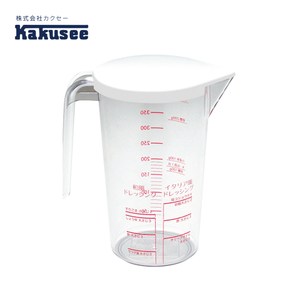 【日本Kakusee料理道具】透明附蓋量表醬料壺白色