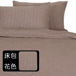 HOLA home自然針織條紋床包 雙人 現代棕