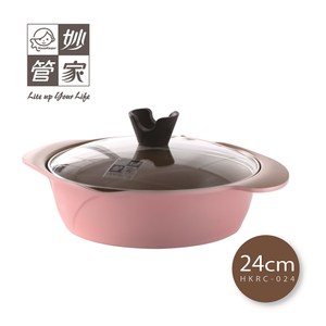 【妙管家】雙耳玫瑰鍋 24cm HKRC-024(不沾鍋)