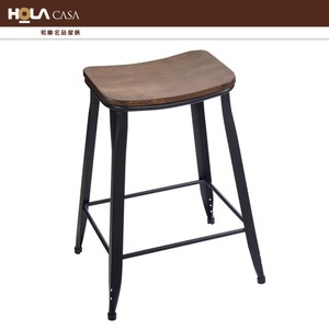 HOLA CASA 工業風木質吧檯椅