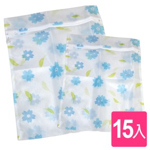 【AXIS 艾克思】花漾方型細網洗衣袋(大+小)_15入組