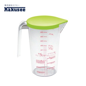 【日本Kakusee料理道具】透明附蓋量表醬料壺綠色