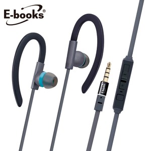 E-books S34 運動型音控接聽氣密耳機鐵灰