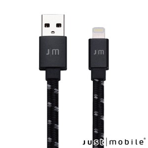 Just Mobile 鋁質編織Lightning傳輸扁線-1.2M繁星黑