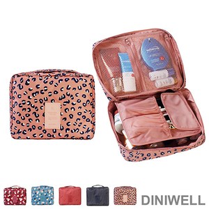 DINIWELL新一代加大防水旅行盥洗收納包 粉色豹紋