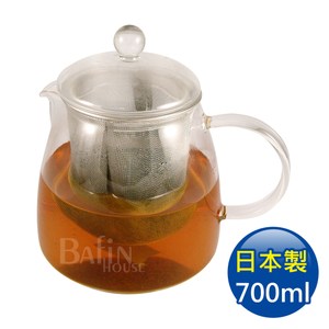 【日本 HARIO】耐熱泡茶玻璃壺 附濾網 700ml(CHEN-70T)