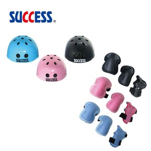 成功SUCCESS 可調式安全頭盔+三合一溜冰護具組 粉紅L