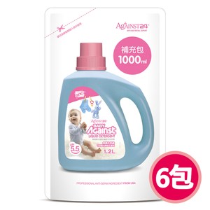 【快潔適】抗菌防蹣嬰兒洗衣精-1000ml補充包*6抗菌防蹣嬰兒洗衣精-1000ml補充包