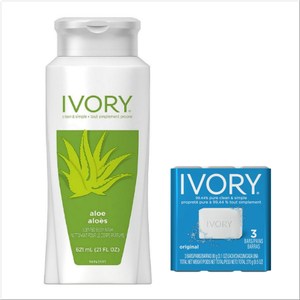 Ivory 沐浴乳【蘆薈】(21oz)*3+香皂(90g*3)*4