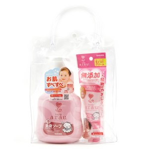 arau. baby 沐浴泡泡 450mL+滋潤保濕乳霜 50g SARAYA
