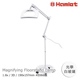 Hamlet 1.8x/3D 方型大鏡面LED調光檯燈放大鏡 輪架式1.8x/3D/190