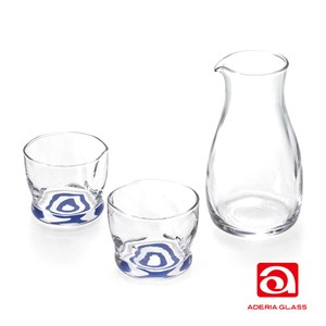 日本ADERIA 手仿陶蛇目清酒壺杯組(1壺+2杯)