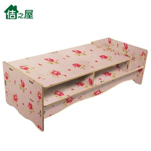 【佶之屋】5mm加厚木質DIY液晶螢幕增高收納/置物架粉花