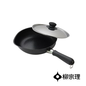 日本柳宗理 網紋單手鐵鍋18cm(附蓋)