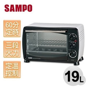 SAMPO 聲寶 19L中型電烤箱 KZ-HF19 ★抽取式烤盤、集屑盤設計,清