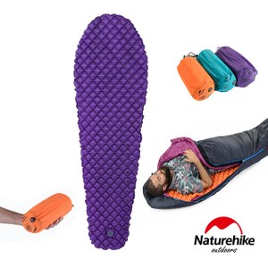 Naturehike 輕量TPU單人木乃伊蛋巢手動充氣睡墊 紫色