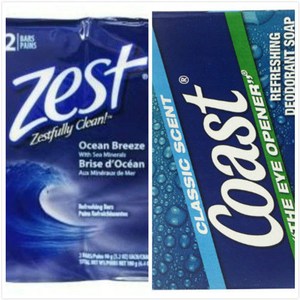 美國Zest除汗味海洋微風香皂(3.2oz)*2/*6+Coast經典皂*12