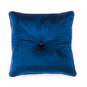 hola 玺沐双色滚边抱枕 43x43cm 蓝