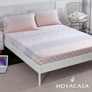 【HOYACASA-紐約風情】雙人親膚極潤天絲床包枕套三件組
