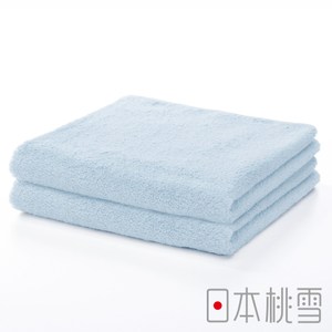 日本桃雪【精梳棉飯店毛巾】超值兩件組 水藍