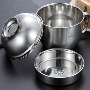【PUSH!餐具用品】304不鏽鋼分層泡麵碗E99