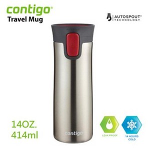 【美國CONTIGO】Pinnacle不銹鋼真保溫杯414ml紅