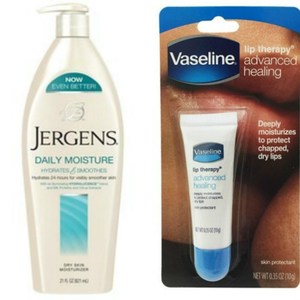 美國Jergens潤膚乳液(長效保濕)(21oz.)*3+Vaseline護唇膏