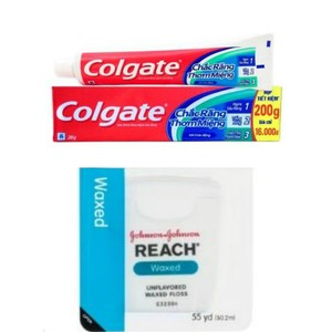 Colgate 三效合一牙膏(200g*12)+REACH牙線*3