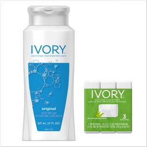 Ivory 沐浴乳【原味】(21oz)*3+香皂(90g*3)*4