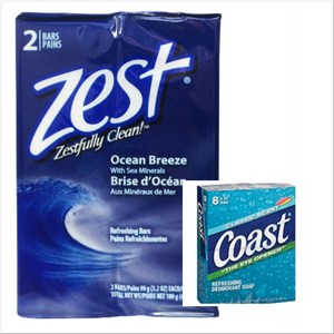 Zest體香皂海洋微風(3.2oz)*2/組*6+Coast香皂*8