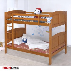【RICHOME】柯瑞雙層床柚木色