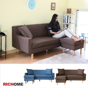 【RICHOME】神奈川日式L型沙發-咖啡色