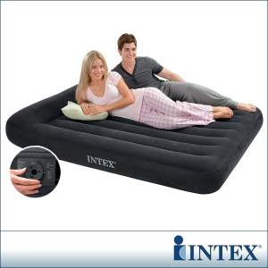 【INTEX】舒適型內建電動幫浦充氣床墊-雙人寬137cm-有頭枕(66776)