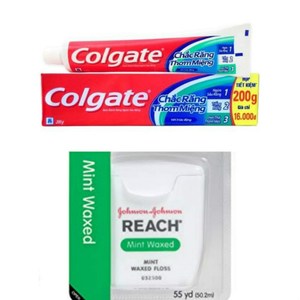 Colgate 三效合一牙膏(200g*12)+REACH牙線*3