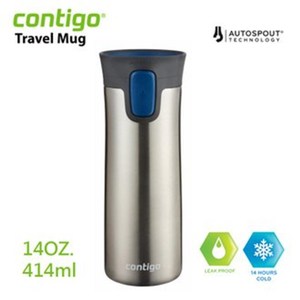【美國CONTIGO】Pinnacle不銹鋼真保溫杯414ml藍