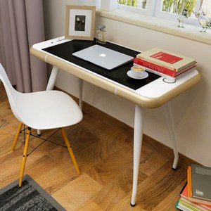 【家具+】Iphone 造型強化玻璃書桌/工作桌/電腦桌-金金色