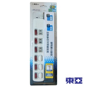 東亞 家用六開關六插座電源延長線 6尺 TY-122-6尺