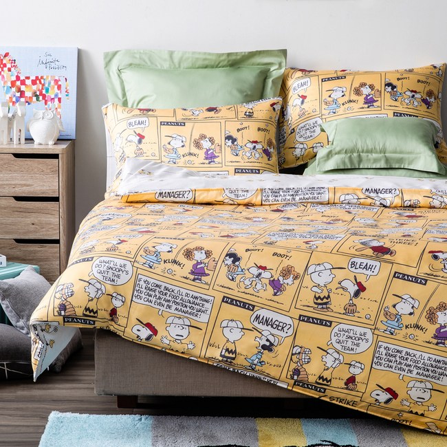Hola 史努比snoopy 系列天絲床包兩用被組單人 枕套 床包 被套 Hola 特力家購物網