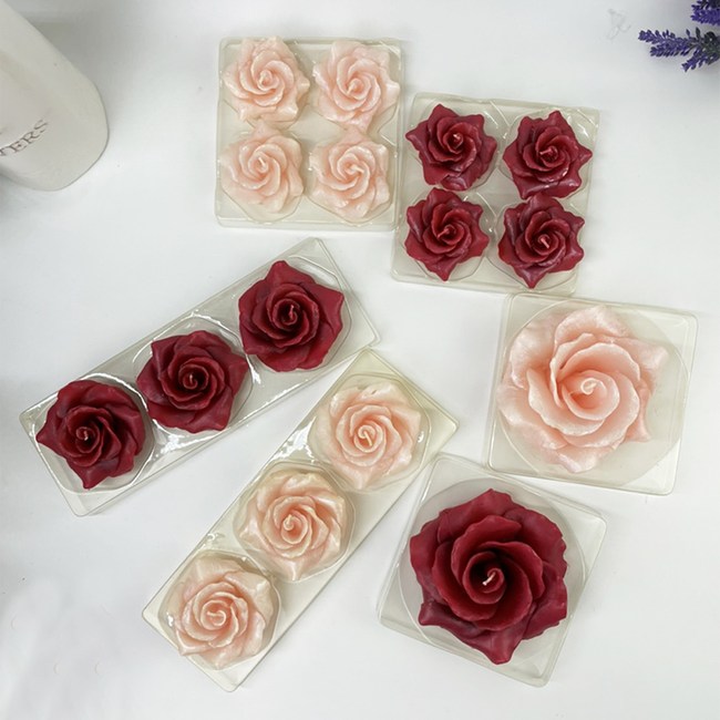 新作部屋 超值組手工花型雙色浮水蠟燭組丨2盒玫瑰花3入粉 3入紅色 香氛 特力 購物網