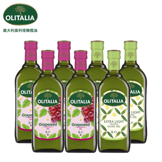 奧利塔葡萄籽油1Lx4+奧利塔精緻橄欖油1Lx3