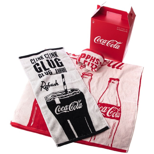 HOLA 可口可樂系列 緹花毛巾浴巾組 2毛巾+1浴巾 Coca-Cola