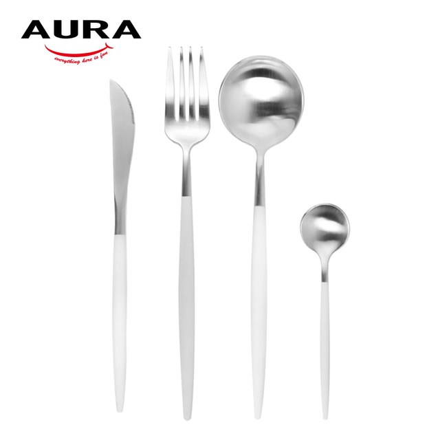 AURA艾樂 Fantasy鈦奢華不鏽鋼餐具四件組