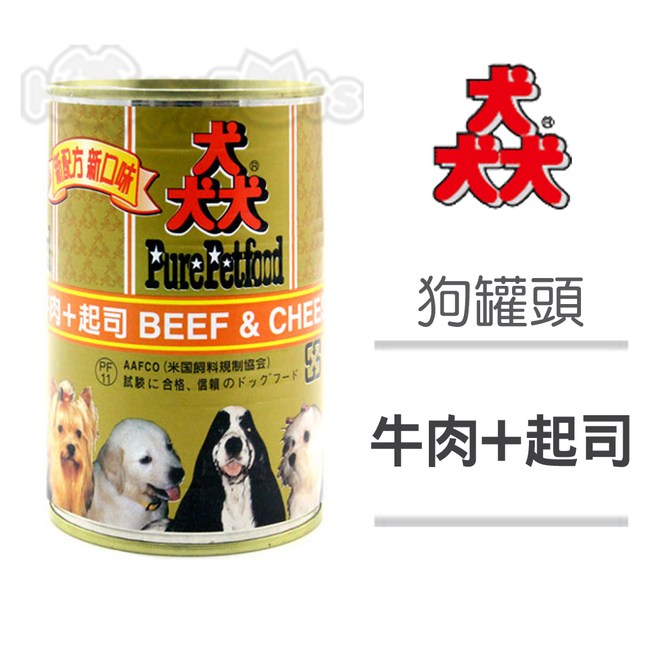 Pure Petfood 猋罐頭 牛肉+起司 狗罐385g X 24入