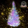 摩達客晶透迷你壓克力聖誕樹塔+50燈LED銅線燈電池燈(四彩光)