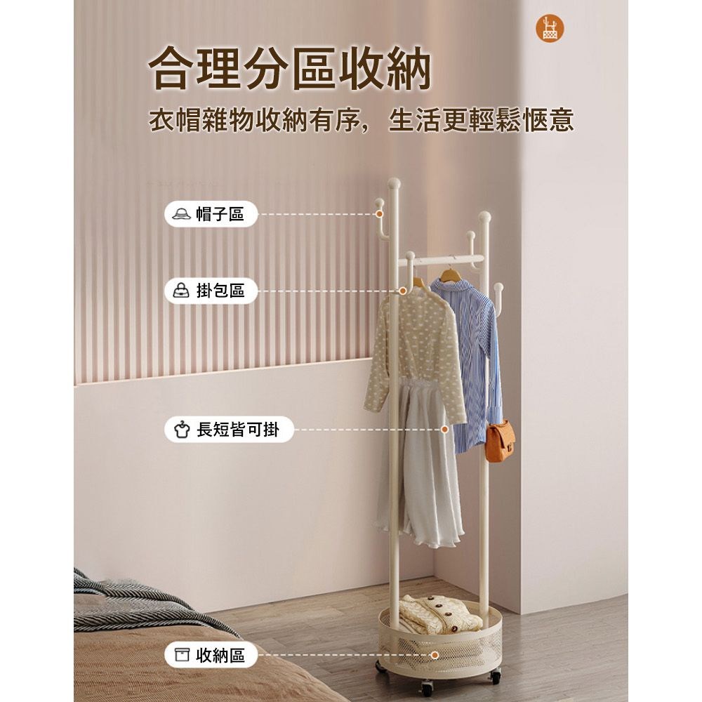 合理分區收納衣帽雜物收納有序,生活更輕鬆愜意 帽子區 掛包區 長短皆可掛 收納區
