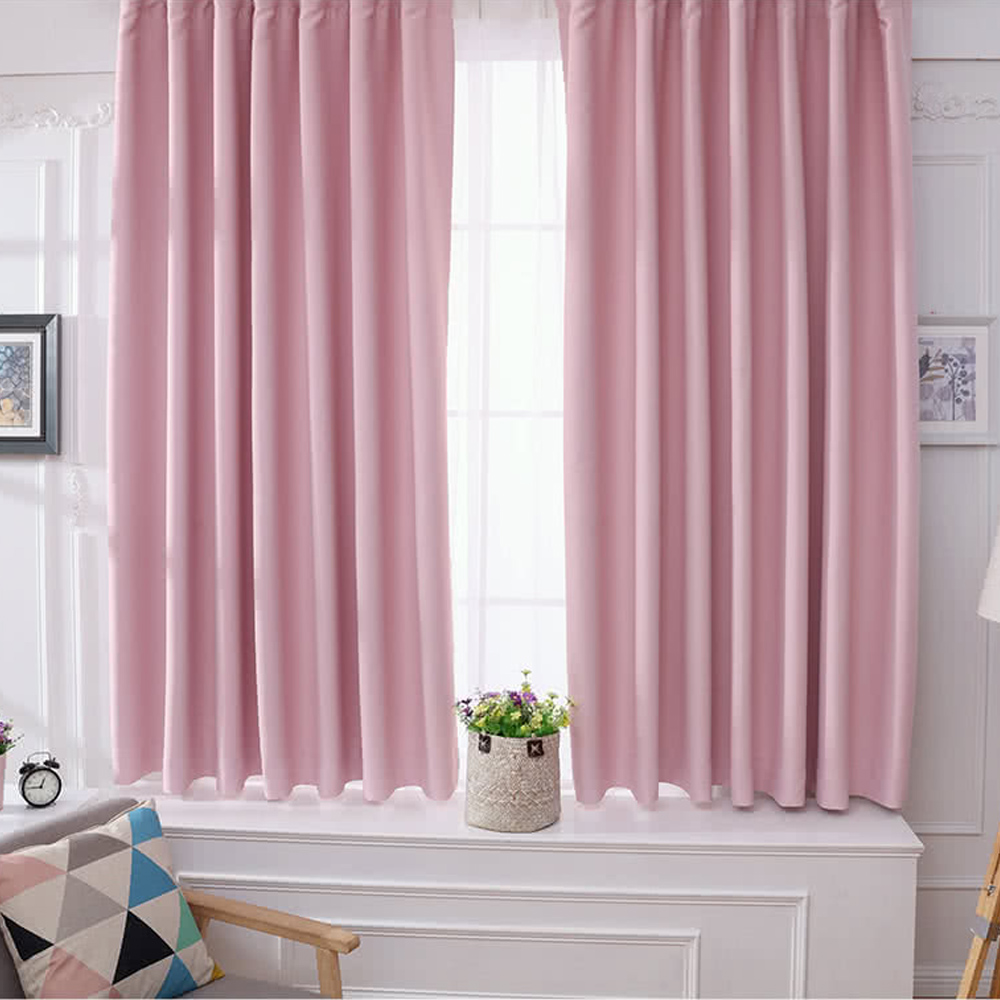 [特價]【三房兩廳】高精密純素色抗UV遮光窗簾 1窗2片 粉色 260x165cm