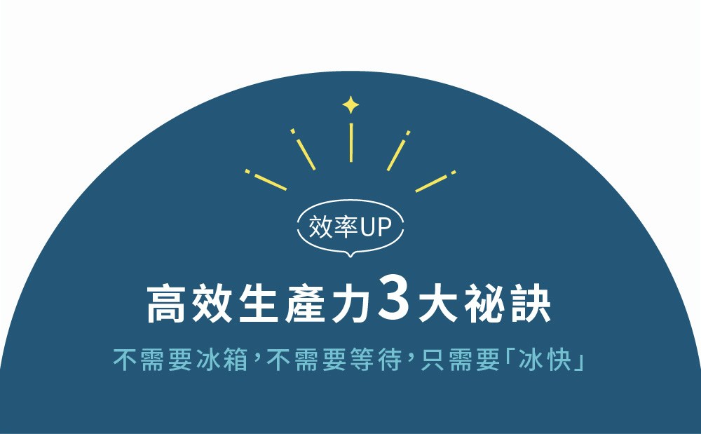 效率UP 高效生產力3大祕訣 不需要冰箱,不需要等待,只需要冰快 